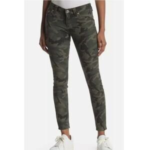 True Religion Womens 26 Halle Camo Mid Rise Super Skinny Jeans NEW